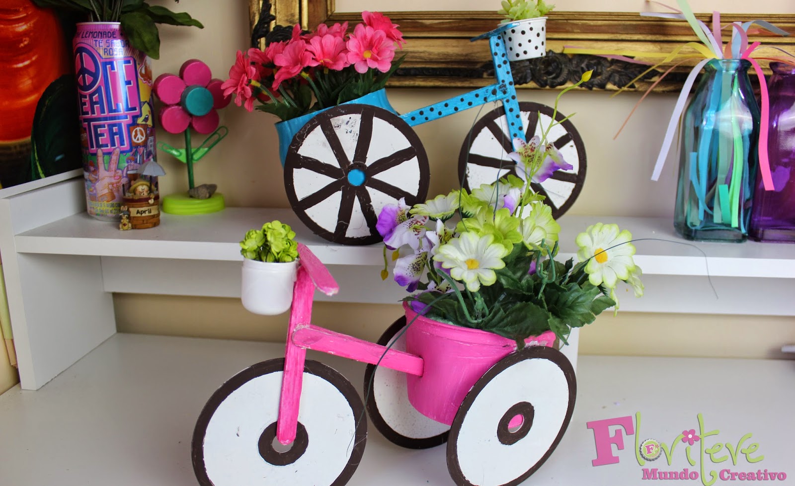 Canberra Entretenimiento fluctuar Florero en forma de Bicicleta reciclada! para Mamá