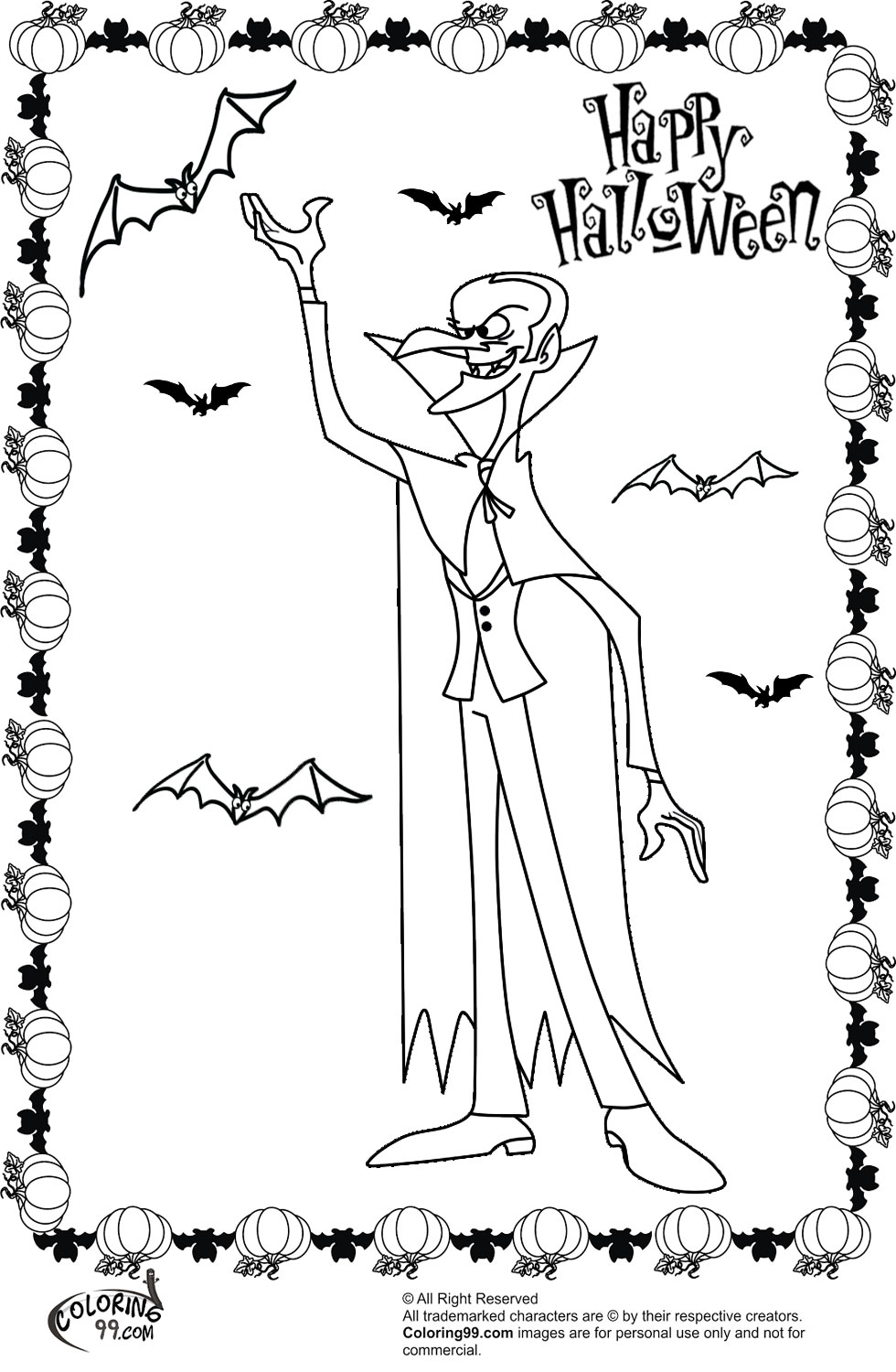 Halloween Dracula Coloring Pages | Team colors
