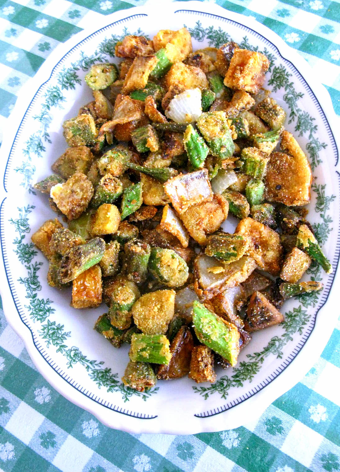 Fried Okra and Green Tomato Combo