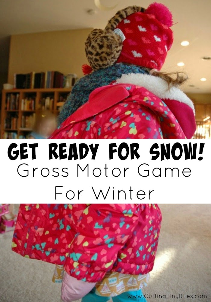 Get Ready for Snow! Gross Motor Relay Game. Stuck inside during a cold winter? Play this active, gross motor game to get your toddlers, preschoolers, or older kids moving!