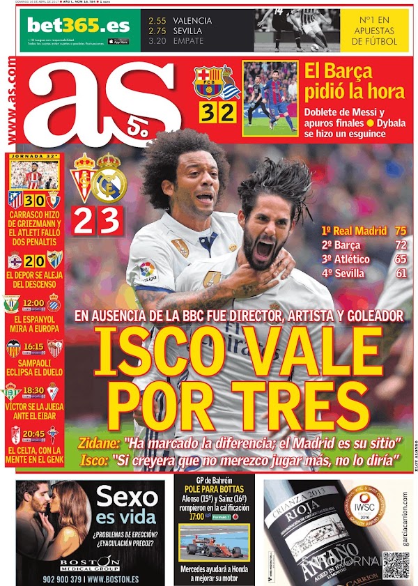 Real Madrid, AS: "Isco vale por tres"