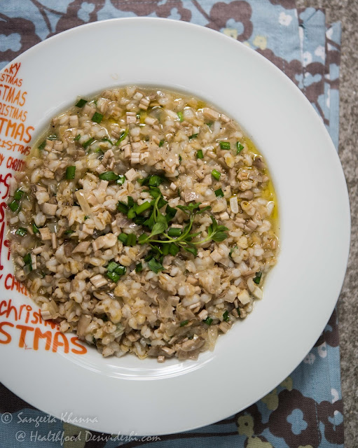 pearl barley risotto with wild mushrooms