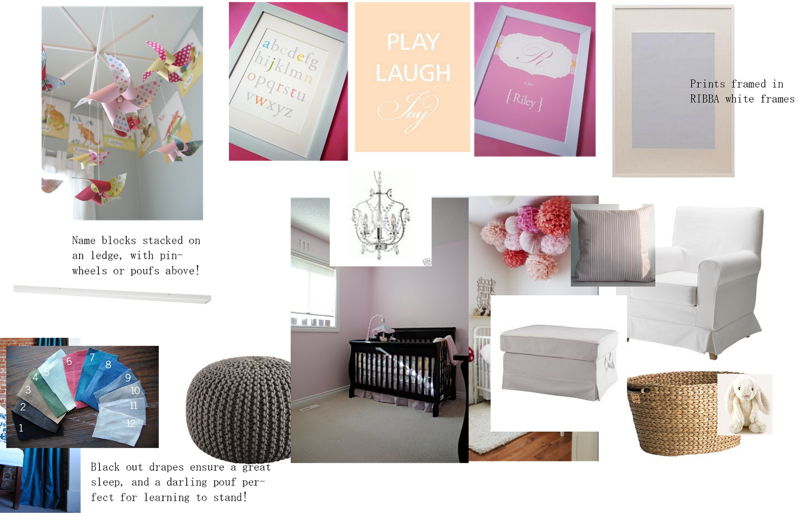 flourish design + style [project] nursery 1st design board