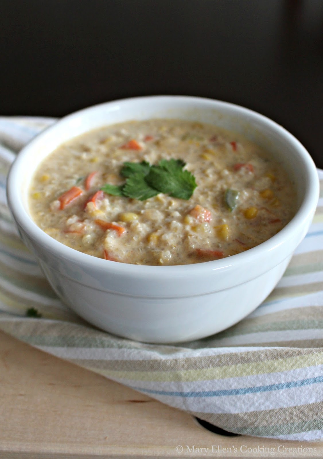 Mary Ellen's Cooking Creations Spicy Quinoa Corn Chowder