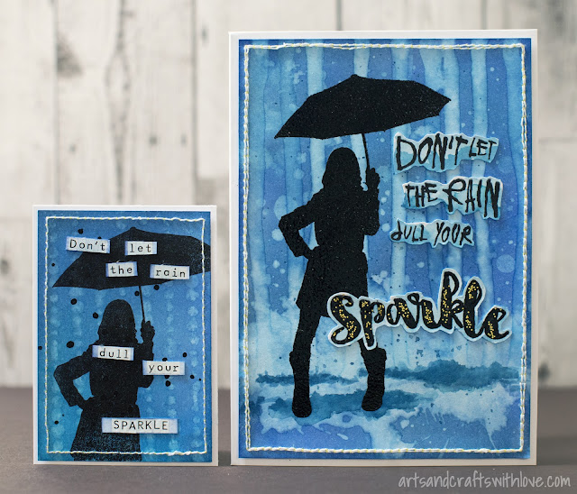 Cardmaking: Stamped cards with inked background