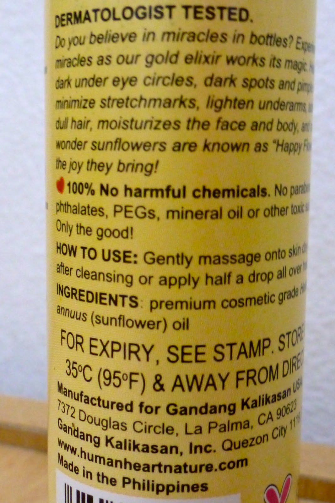 Human Nature 100 Natural Sunflower Beauty Oil