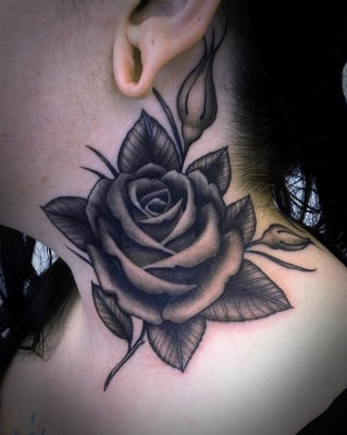 flower tattoos on neck