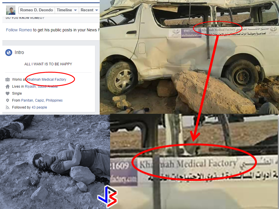2 Filipinos are confirmed dead on a road accident in Riyadh Saudi Arabia. A group of workers from Khatmah Medical Factory was traversing the desert when the vehicle accidentally fell of the ravine killing 2 OFWs on the spot.    Loreto Luchavez Lucernas, from Pasig City, also a worker from the said company uploaded some photos on his social media account, which he eventually taken down, to inform the bereaved family of the victims. He said that the vehicle they were boarding was not fully inflated. As they travel, at around 5:00 in the afternoon, the driver lost control of the vehicle and fell off a 2-meter deep cliff. The vehicle rolled off  leaving all the passengers wounded and 2 of them died on the spot due to severe impact. The victims were identified as Romeo Deondo, from Panit-an, Capiz, and Anthony Fulong, from Bicol,whom according to Lucernas were both working as a factory worker in the company for  only 2 years. "Advertisements" One of the victim, Romeo Deondo is scheduled to have his vacation this coming September but it will never happen anymore. In a social media post, he was very excited to have his probably first vacation after leaving the Philippines for work in Saudi Arabia.   Lucernas also mentioned on his social media post that this was the second time that they had an accident on the same road ,but this time, it has taken the lives of the 2 of his colleagues. The company assured that they will take responsibility to provide the needs of the victims and their families.   "Sponsored Links" Read More:  A female Overseas Filipino Worker (OFW) working in Saudi Arabia was killed by an unknown gunman in Cabatuan, Isabela on Sunday. The OFW is in the country to enjoy her vacation and to celebrate her bithday with her loved ones. The victim's mother, Betty Ordonez, said that Jenny Constantino, 29, arrived in the country from Saudi Arabia for a vacation.         China's plans to hire Filipino household workers to their five major cities including Beijing and Shanghai, was reported at a local newspaper Philippine Star. it could be a big break for the household workers who are trying their luck in finding greener pastures by working overseas  China is offering up to P100,000  a month, or about HK$15,000. The existing minimum allowable wage for a foreign domestic helper in Hong Kong is  around HK$4,310 per month.  Dominador Say, undersecretary of the Department of Labor and Employment (DOLE), said that talks are underway with Chinese embassy officials on this possibility. China’s five major cities, including Beijing, Shanghai and Xiamen will soon be the haven for Filipino domestic workers who are seeking higher income.  DOLE is expected to have further negotiations on the launch date with a delegation from China in September.   according to Usec Say, Chinese employers favor Filipino domestic workers for their English proficiency, which allows them to teach their employers’ children.    Chinese embassy officials also mentioned that improving ties with the leadership of President Rodrigo Duterte has paved the way for the new policy to materialize.  There is presently a strict work visa system for foreign workers who want to enter mainland China. But according Usec. Say, China is serious about the proposal.   Philippine Labor Secretary Silvestre Bello said an estimated 200,000 Filipino domestic helpers are  presently working illegally in China. With a great demand for skilled domestic workers, Filipino OFWs would have an option to apply using legal processes on their desired higher salary for their sector. Source: ejinsight.com, PhilStar Read More:  The effectivity of the Nationwide Smoking Ban or  E.O. 26 (Providing for the Establishment of Smoke-free Environment in Public and Enclosed Places) started today, July 23, but only a few seems to be aware of it.  President Rodrigo Duterte signed the Executive Order 26 with the citizens health in mind. Presidential Spokesperson Ernesto Abella said the executive order is a milestone where the government prioritize public health protection.    The smoking ban includes smoking in places such as  schools, universities and colleges, playgrounds, restaurants and food preparation areas, basketball courts, stairwells, health centers, clinics, public and private hospitals, hotels, malls, elevators, taxis, buses, public utility jeepneys, ships, tricycles, trains, airplanes, and  gas stations which are prone to combustion. The Department of Health  urges all the establishments to post "no smoking" signs in compliance with the new executive order. They also appeal to the public to report any violation against the nationwide ban on smoking in public places.   Read More:          ©2017 THOUGHTSKOTO www.jbsolis.com SEARCH JBSOLIS, TYPE KEYWORDS and TITLE OF ARTICLE at the box below Smoking is only allowed in designated smoking areas to be provided by the owner of the establishment. Smoking in private vehicles parked in public areas is also prohibited. What Do You Need To know About The Nationwide Smoking Ban Violators will be fined P500 to P10,000, depending on their number of offenses, while owners of establishments caught violating the EO will face a fine of P5,000 or imprisonment of not more than 30 days. The Department of Health  urges all the establishments to post "no smoking" signs in compliance with the new executive order. They also appeal to the public to report any violation against the nationwide ban on smoking in public places.          ©2017 THOUGHTSKOTO Dominador Say, undersecretary of the Department of Labor and Employment (DOLE), said that talks are underway with Chinese embassy officials on this possibility. China’s five major cities, including Beijing, Shanghai and Xiamen will soon be the destination for Filipino domestic workers who are seeking higher income.  ©2017 THOUGHTSKOTO