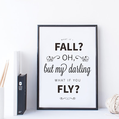 What If I Fall Oh But My Darling What If You Fly Inspirational Quote Print Wall Art Print 8 X 10 Inches Unframed Poster Reviiew