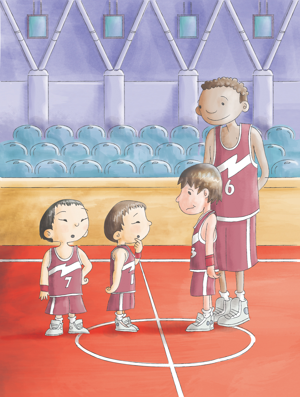 ÇİZİKTİR childrens book illustration kardeslik cemberi basketball