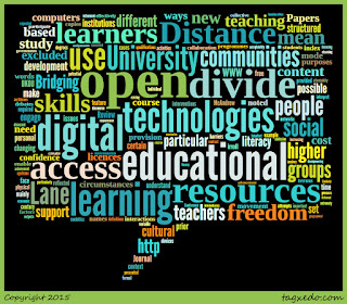 Word cloud of the article: The Impact of Openness on Bridging Educational Digital Divides