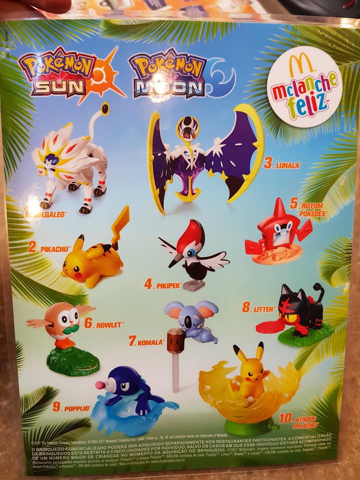 Coleção Completa Pokémon 2017 Mc Donalds 10 Personagens