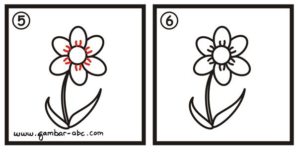 Cara Menggambar Bunga Sederhana Dan Mudah Contoh Gambar Mewarnai