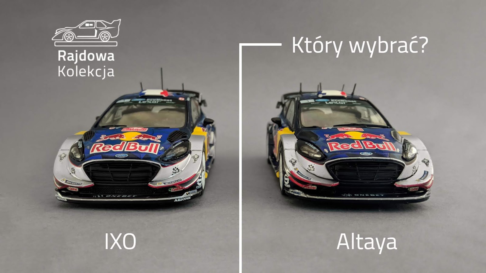 IXO vs. Altaya Ford Fiesta WRC, Winner Rallye Monte-Carlo 2017 IXO vs. Altaya Ford Fiesta WRC, Winner Rallye Monte-Carlo 2017