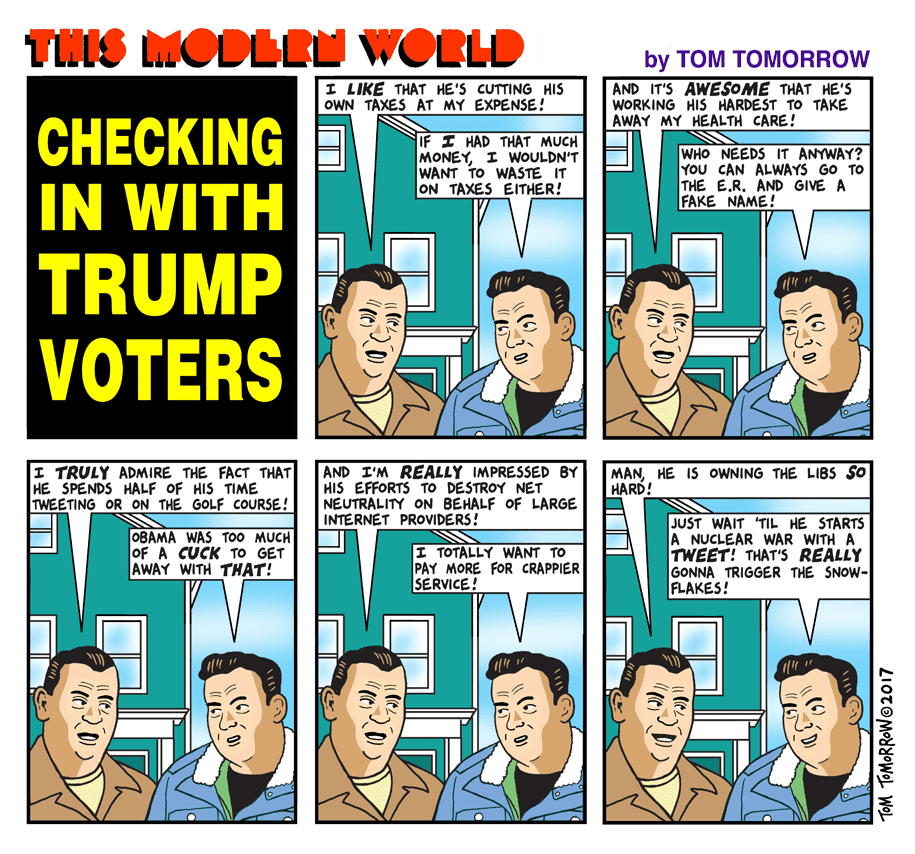 Hackwhackers: Today's Tomorrow Cartoon - Trump Voters