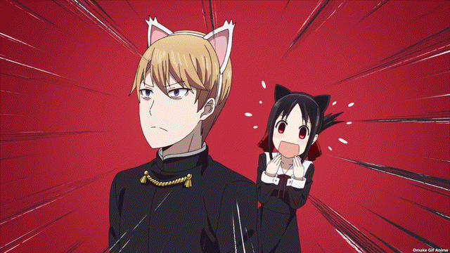 Joeschmo&#39;s Gears and Grounds: Omake Gif Anime - Kaguya-sama wa Kokurasetai  - Episode 4 - Kaguya Fan of Miyuki Cat Ears