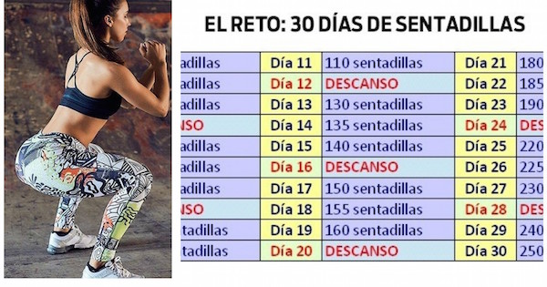 Reto de ejercicios para bajar de peso
