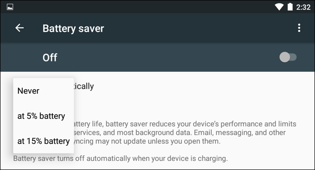 Abilitare automaticamente il risparmio batteria telefoni android