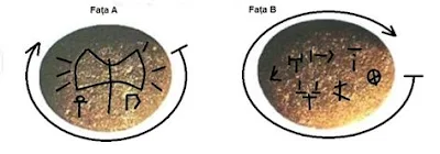 Cele două fețe inscripționate ale Pietrei din Kafkania (A și B)
