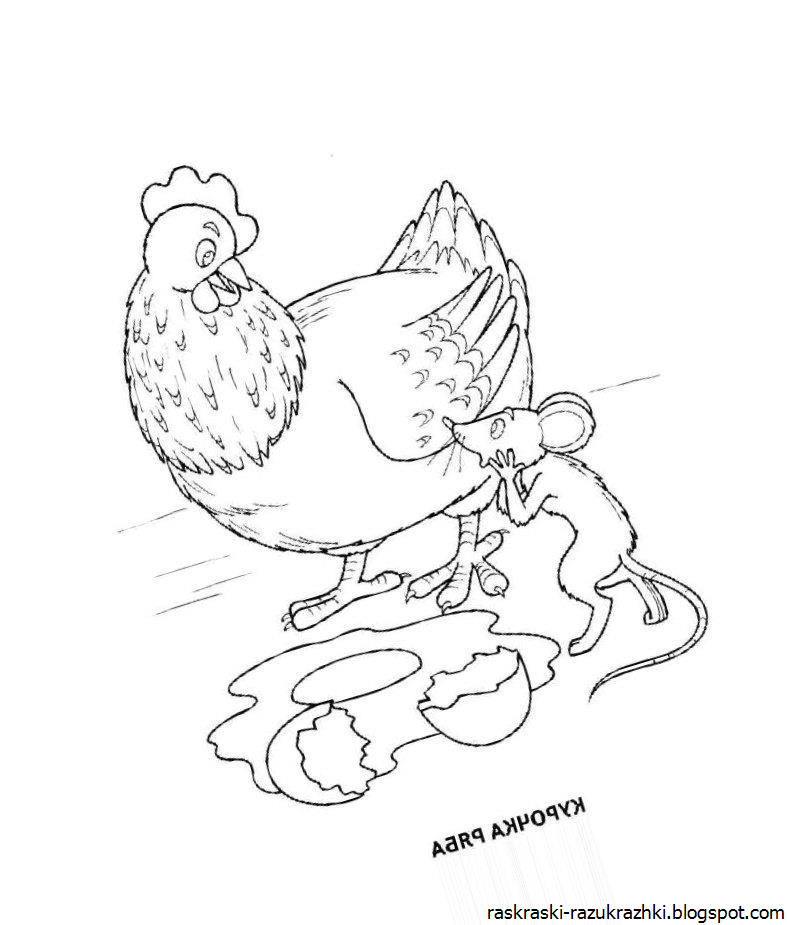 Курочка Ряба Раскраска Для Детей