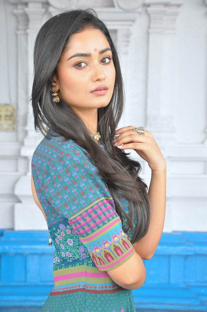 Glamorous Bengali Girl Tridha Choudhury Long Hair Photos In Blue Dress