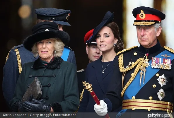  Camilla, Duchess of Cornwall, Catherine, Duchess of Cambridge and Prince Charles, Prince of Wales depart a Service of Commemoration for troops who were stationed in Afghanistan