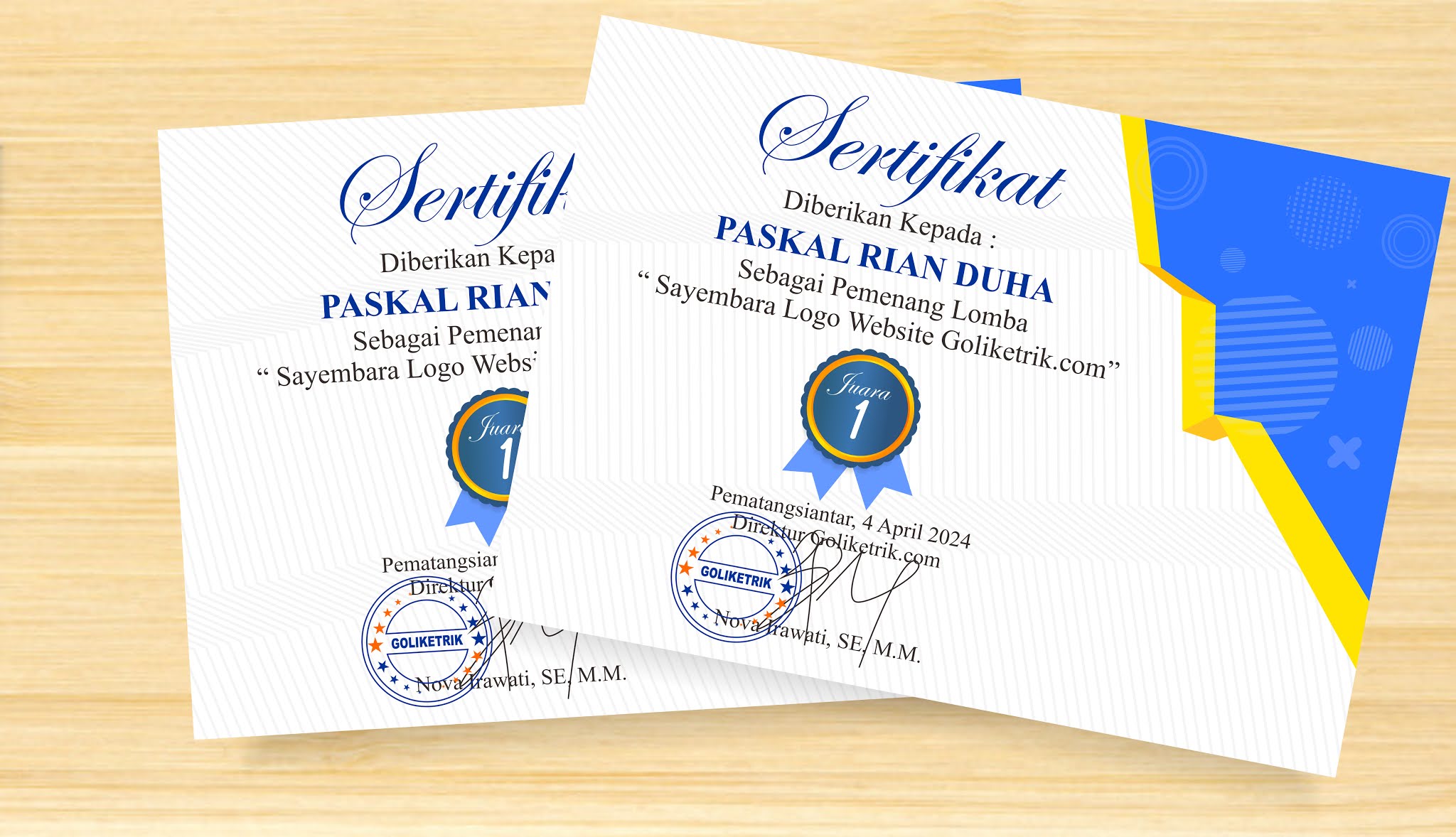 Download Sertifikat Lomba Word (Docx) Bisa Edit Template Piagam