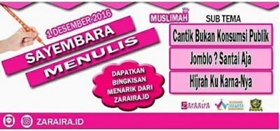 Sayembara Lomba Menulis Bersama Zaraaira.id