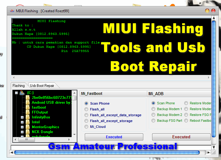 MIUI Flashing Tools and Usb Boot Repair Gsm Amateur Professional