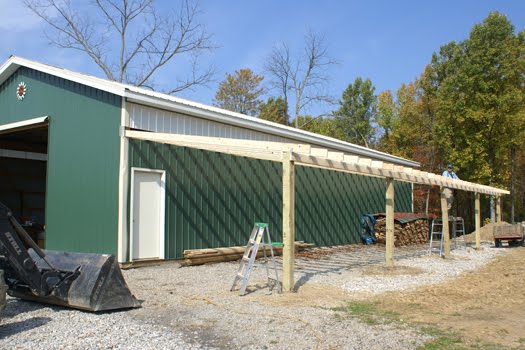 Adding lean to pole barn ~ free shed plans