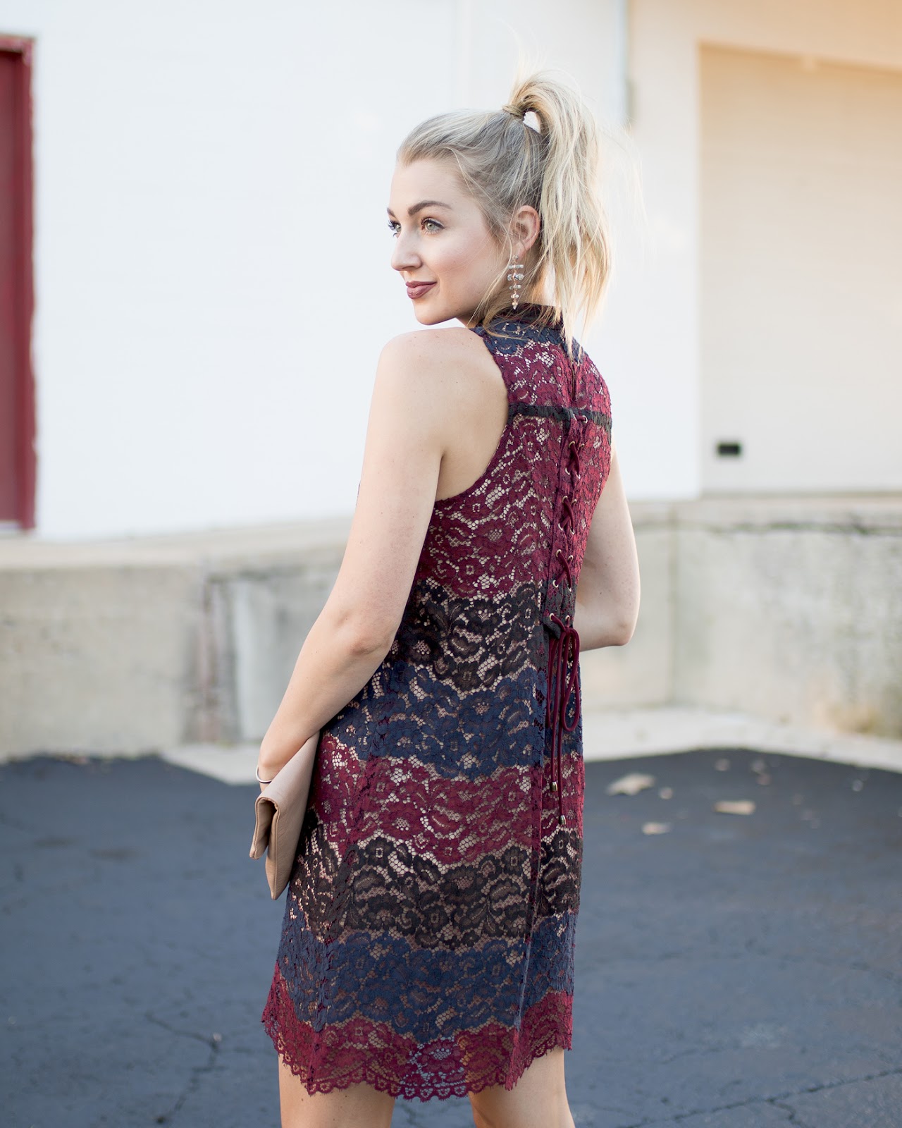 Burgundy lace dress