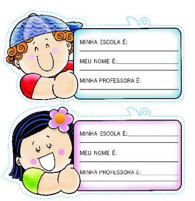 Modelos de Crachá para os alunos!-ESPAÇO EDUCAR