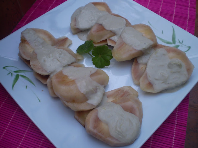  peras con crema de berros 