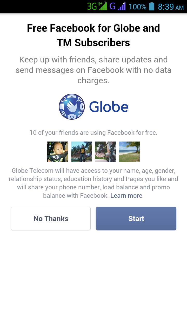 Globe & TM Free data charge on Facebook using FB app and ...