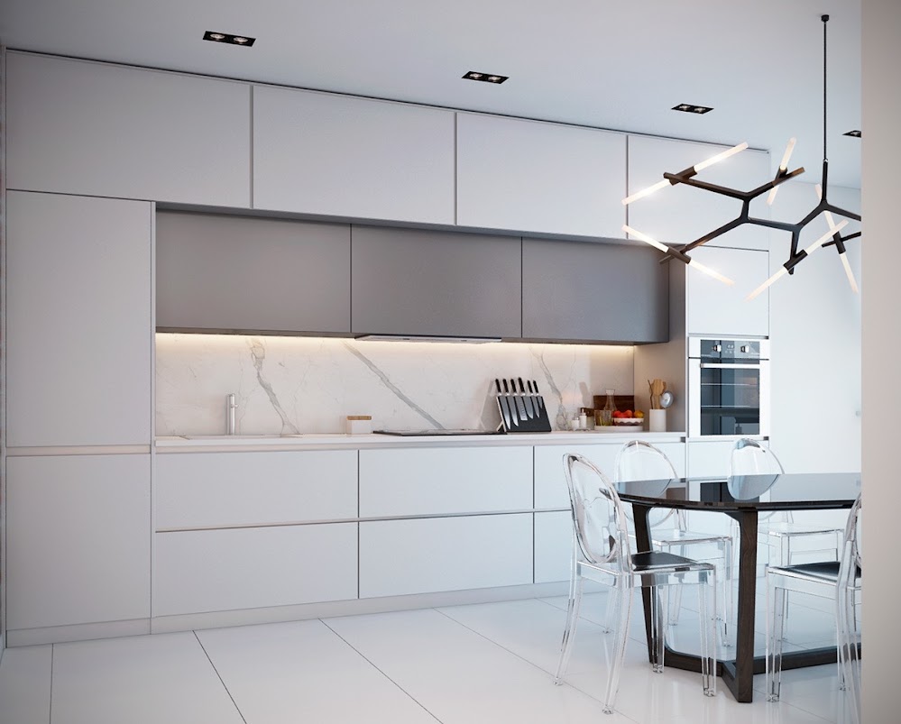 all-white-and-grey-marble-kitchen