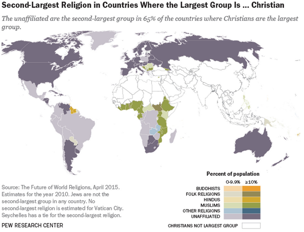 Second-largest religion in countries where the largest group is ... Second-largest religion in countries where the largest group is ...