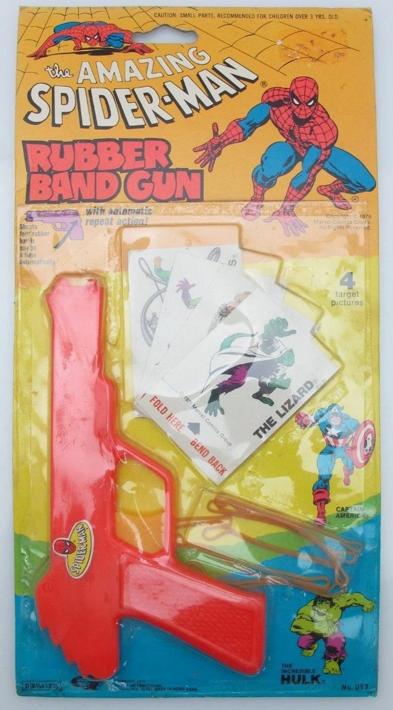 the sphinx AMAZING SPIDERMAN RUBBER BAND GUN (Gordy International, 1979)