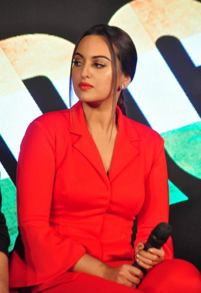 Actress Sonakshi Sinha Photos In Red Dress At Film Song Launch