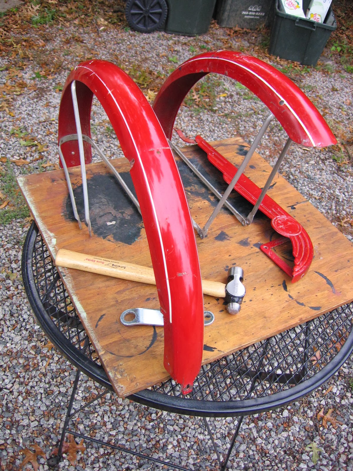 The Bike Shed 1956 Schwinn Project Repairing Damaged Bicycle Fenders