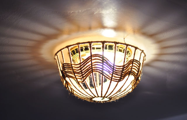 DIY Rope Pendant Lamp Ceiling Light Fixture Disguise