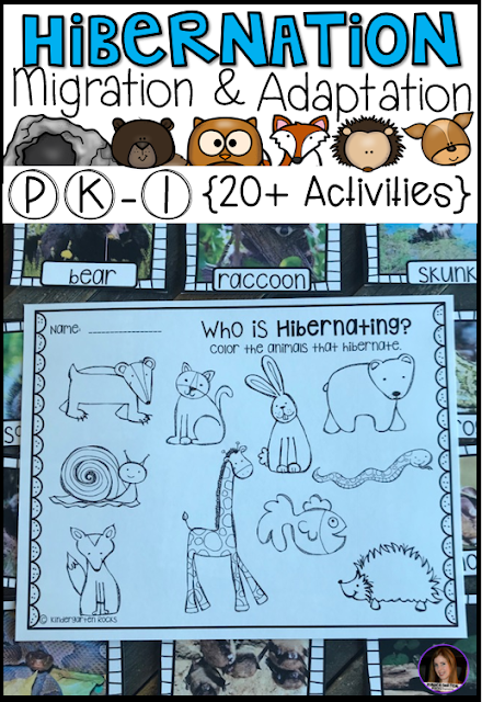 Hibernation, Migration and Adaptation Literacy Activities (PK-1) has all of the hands on writing and literacy centers and activities you will need for your unit.
