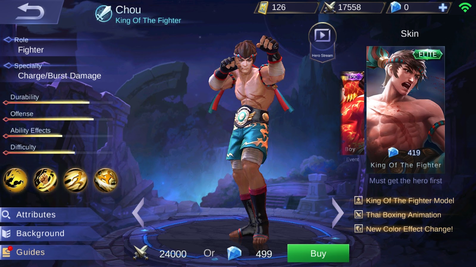 Chou New Skin Legend King Of The Fighter Mobile Legends Bang Bang