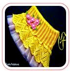 Falda Amarilla Crochet con motivo de piñas