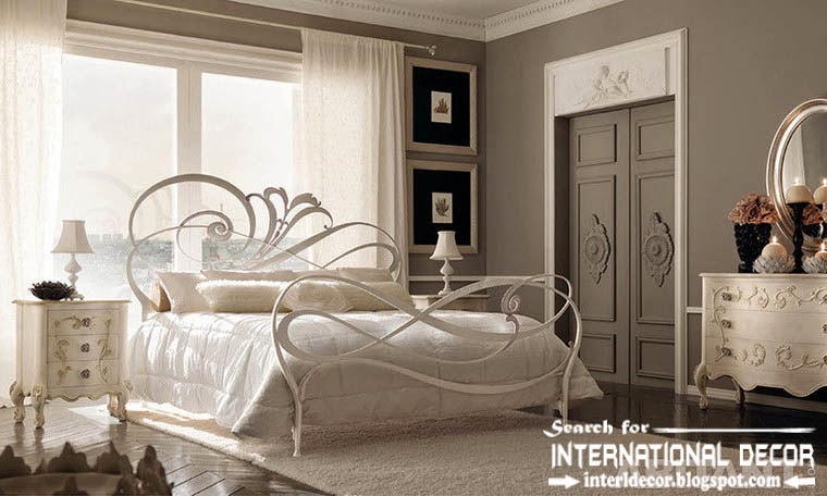 modern Italian wrought iron beds and headboards 2015, white wrought iron bed