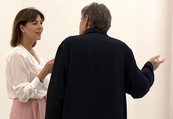 Princess Caroline of Hanover visited Ettore Spalletti's exhibition which is displayed at the New National Museum