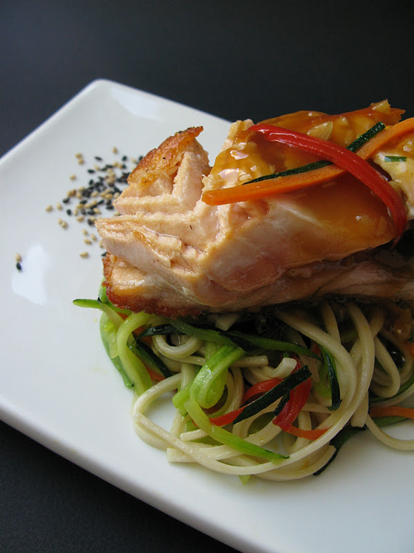 Au gré du marché Filets de saumon, sauce teriyaki à l'orange