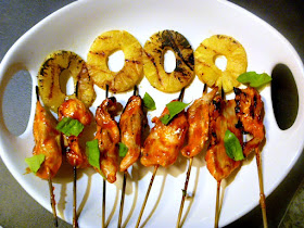 Break out the grill!  This Spicy Thai Chicken Satay with Grilled Pineapple cooks quickly on a grill and has a sweet and spicy beautiful glaze.  Slice of Southern