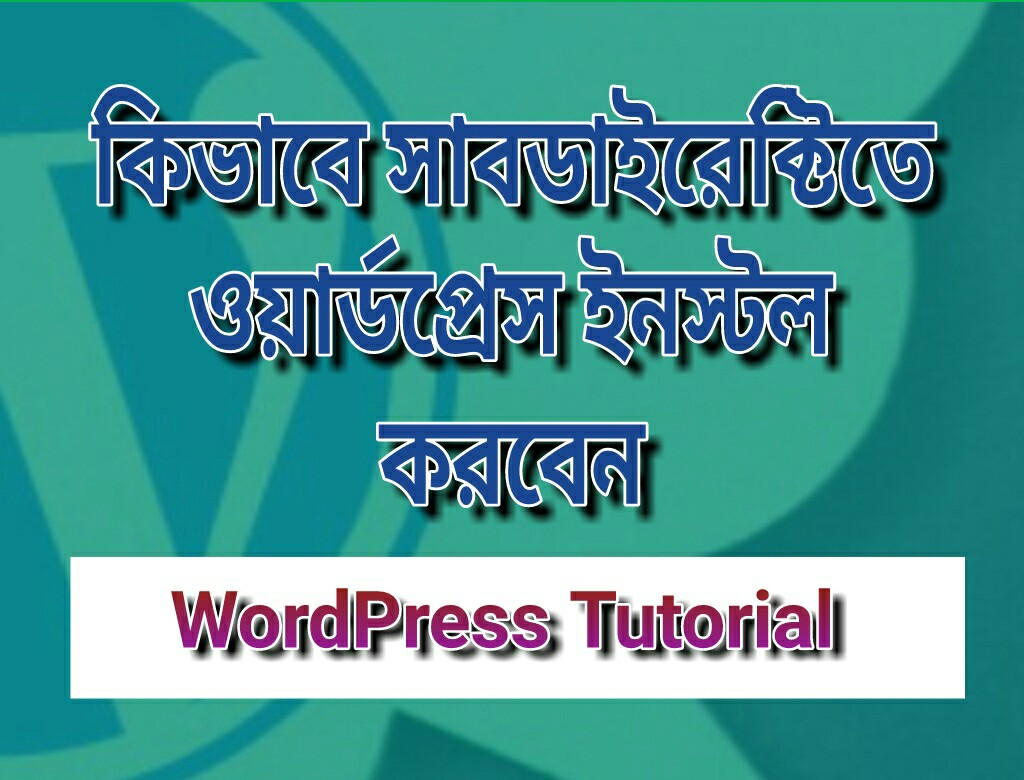 poster কিভাবে সাব-ডিরেক্টরিতে ওয়াডর্প্রেস ইনস্টল করা