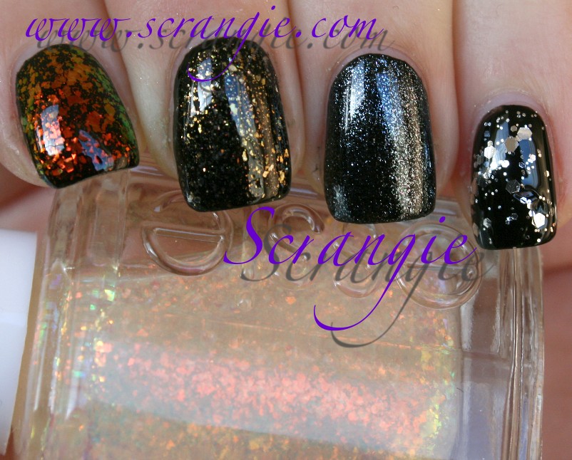 Luxeffects Holiday Review Collection 2011 Topcoat and Scrangie: Swatches Essie Glitter