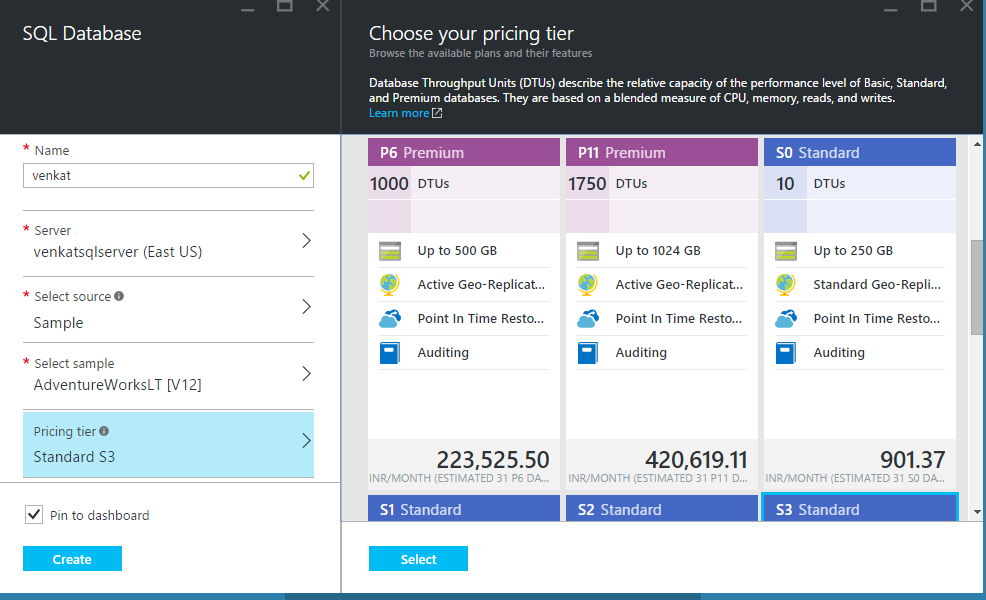 Welcome to SQLServer MVP Blog: SQL Azure - Pricing Tier details